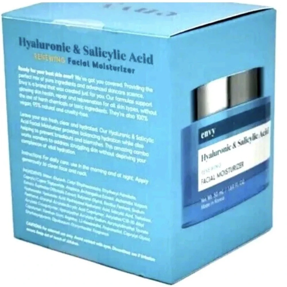 ENVY Hyaluronic & Salicylic Acid Facial Moisturizer 1.69 fL‎ oz NEW